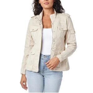 Kensie Women's Beige Military Utility cream Jacket Stretch NWT #13 Denim